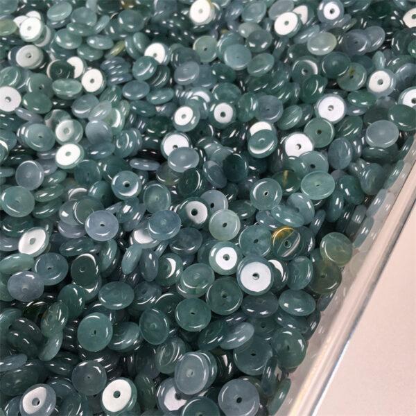 20 pcs / 50 pcs rondelle shape genuine natural icy blue jadeite bead, jade bead - Image 7