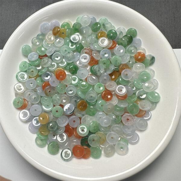 10 pcs / 20 pcs rondelle shape genuine natural icy colorful jadeite bead, jade bead - Image 7