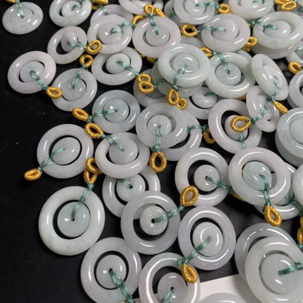 1 pc / 2 pcs double rings shape genuine natural jadeite charm, jade charm - Image 7