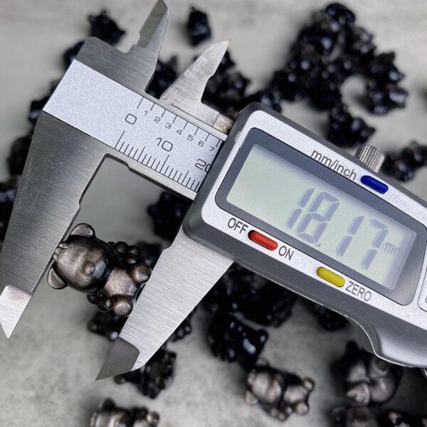 2 pcs / 5 pcs cute Angel Bear shape natural silver obsidian bead - Image 7