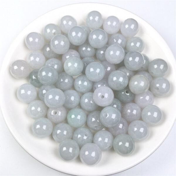 2 pcs / 5 pcs 12 mm round shape genuine natural icy jadeite bead, jade bead - Image 3