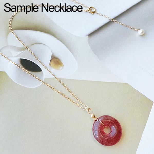 2 pcs / 5 pcs rondelle shape natural strawberry quartz bead - Image 7