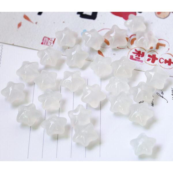 5 pcs / 10 pcs smiley face pattern star shape natural white agate bead - Image 8