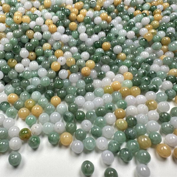 20 pcs / 50 pcs round shape genuine natural icy colorful jadeite bead, jade bead - Image 8
