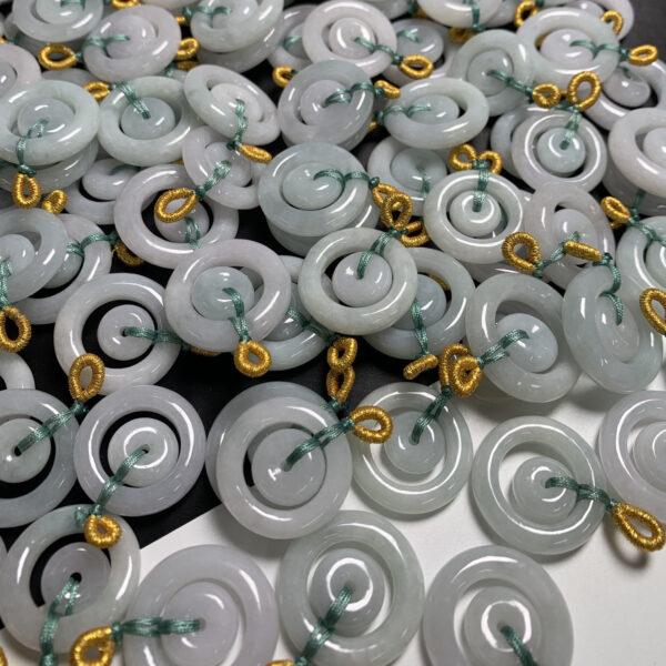 1 pc / 2 pcs double rings shape genuine natural jadeite charm, jade charm - Image 8