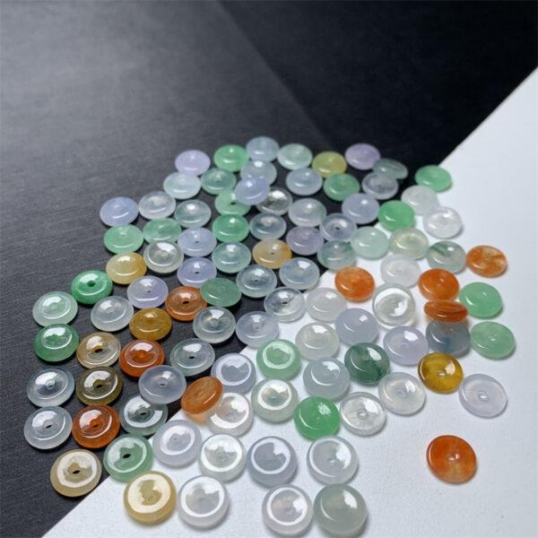 10 pcs / 20 pcs rondelle shape genuine natural icy colorful jadeite bead, jade bead - Image 8