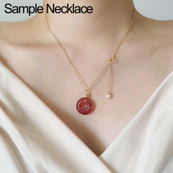 2 pcs / 5 pcs rondelle shape natural strawberry quartz bead - Image 8