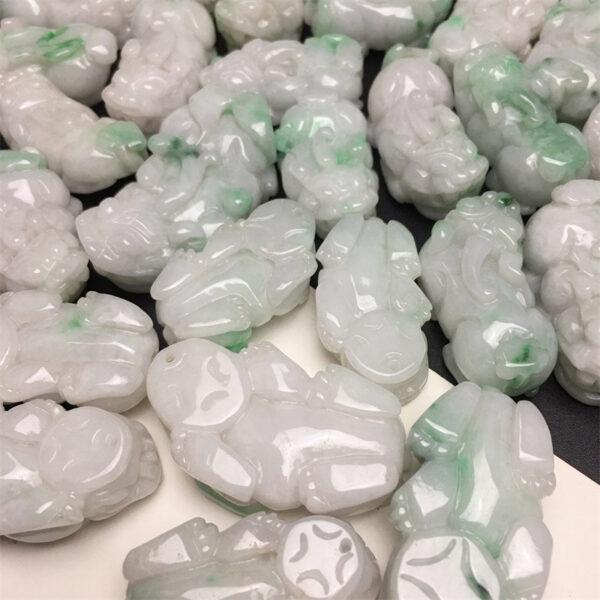 nice Pixiu beast shape genuine natural jadeite charm, jade charm, jadeite pendant - Image 8