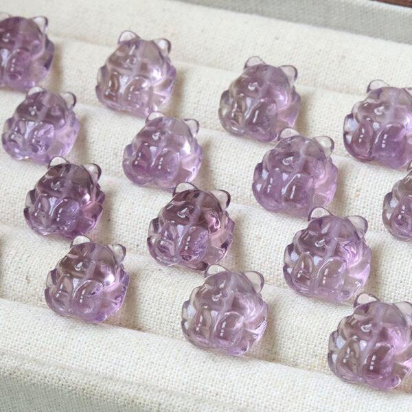 nice nine-tailed Fox shape amethyst bead - Image 8