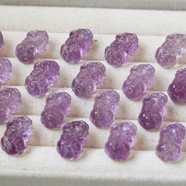 nice pixiu shape amethyst bead - Image 9