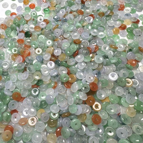 10 pcs / 20 pcs rondelle shape genuine natural icy colorful jadeite bead, jade bead - Image 9