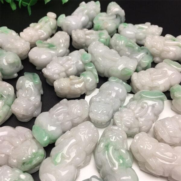 nice Pixiu beast shape genuine natural jadeite charm, jade charm, jadeite pendant - Image 9
