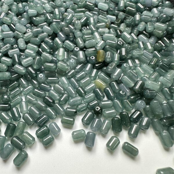 50 pcs / 100 pcs tube shape genuine natural icy blue jadeite bead, jade bead - Image 3