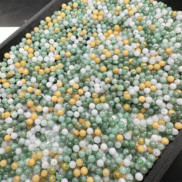 20 pcs / 50 pcs round shape genuine natural icy colorful jadeite bead, jade bead - Image 9