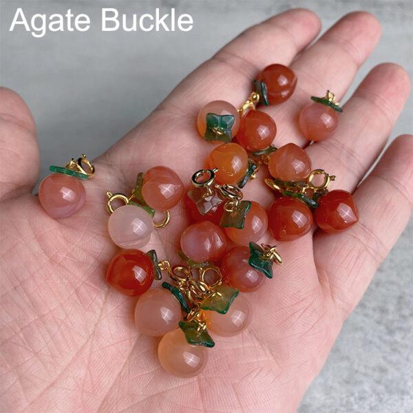 2 pcs / 5 pcs peach shape natural agate charm - Image 7