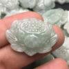 1 pc / 2 pcs nice lotus flower shape genuine natural jadeite charm, jade charm