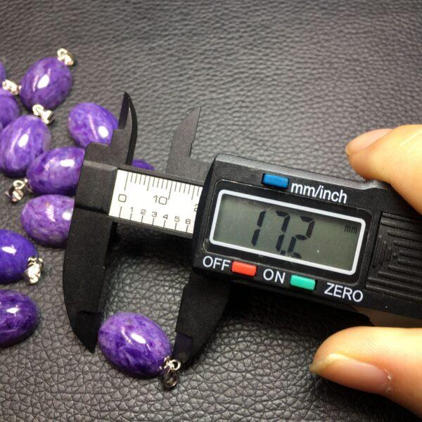 simple oval natural Charoite charm - Image 2
