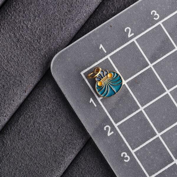 5 pcs / 10 pcs red and blue enamel flower pattern round shape s925 sterling silver charm - Image 2