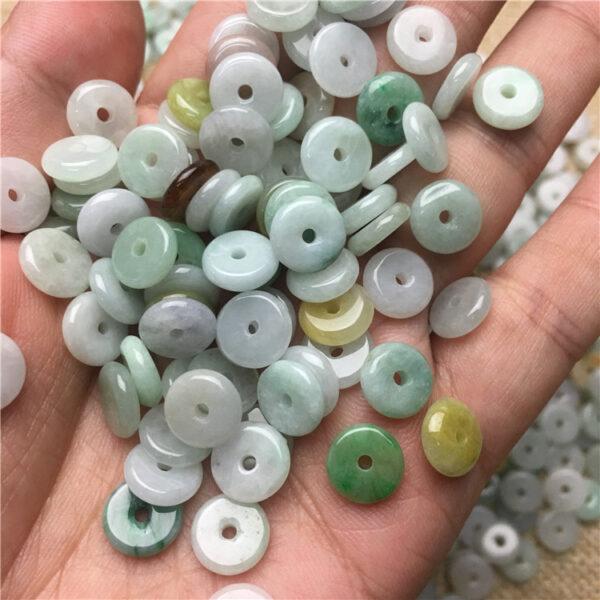 100 pc / 200 pcs rondelle shape genuine natural jadeite bead, jade bead - Image 2