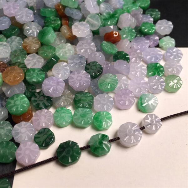 5 pc / 10 pcs flower shape genuine natural icy colorful jadeite bead, jade bead - Image 2