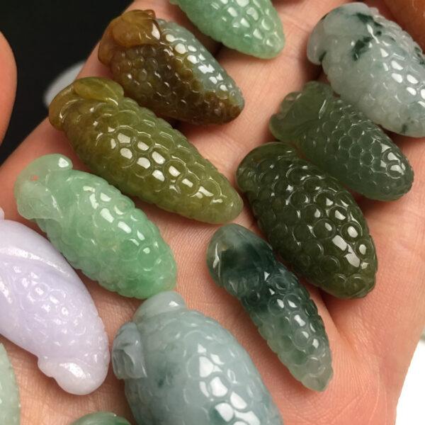 1 pc / 2 pcs grape shape genuine natural icy colorful jadeite charm, jade charm - Image 2