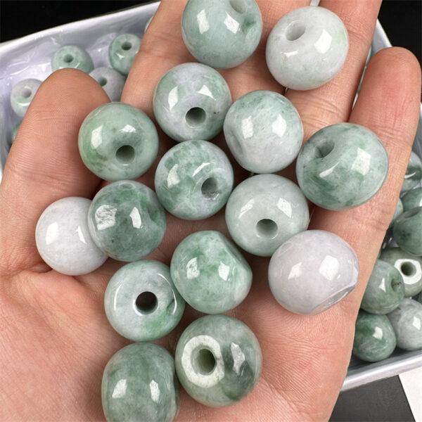 5 pc / 10 pcs rondelle shape genuine natural jadeite bead, jade bead - Image 2