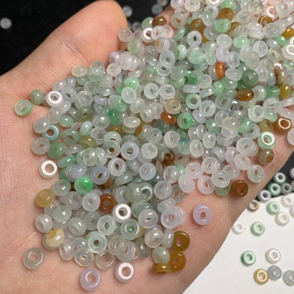20 pc / 50 pcs rondelle shape genuine natural icy colorful jadeite bead, jade bead - Image 2