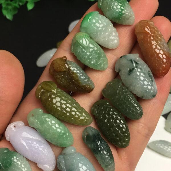 1 pc / 2 pcs grape shape genuine natural icy colorful jadeite charm, jade charm - Image 3