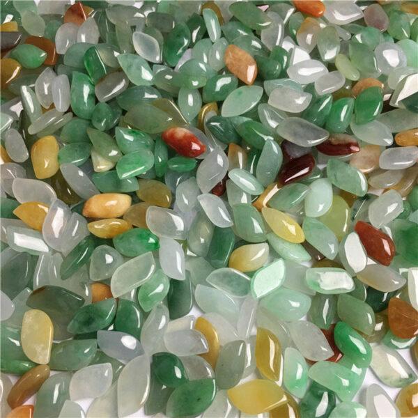 10 pcs oval shape genuine natural icy colorful jadeite bead, jade bead, ring gemstone, pendant gemstone - Image 3
