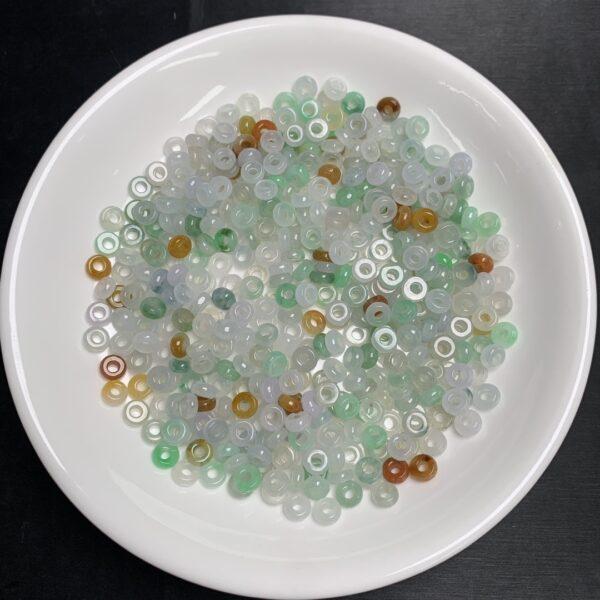 20 pc / 50 pcs rondelle shape genuine natural icy colorful jadeite bead, jade bead - Image 3