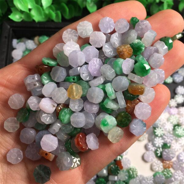 5 pc / 10 pcs flower shape genuine natural icy colorful jadeite bead, jade bead - Image 4