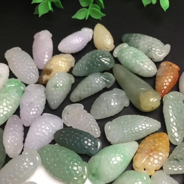 1 pc / 2 pcs grape shape genuine natural icy colorful jadeite charm, jade charm - Image 4