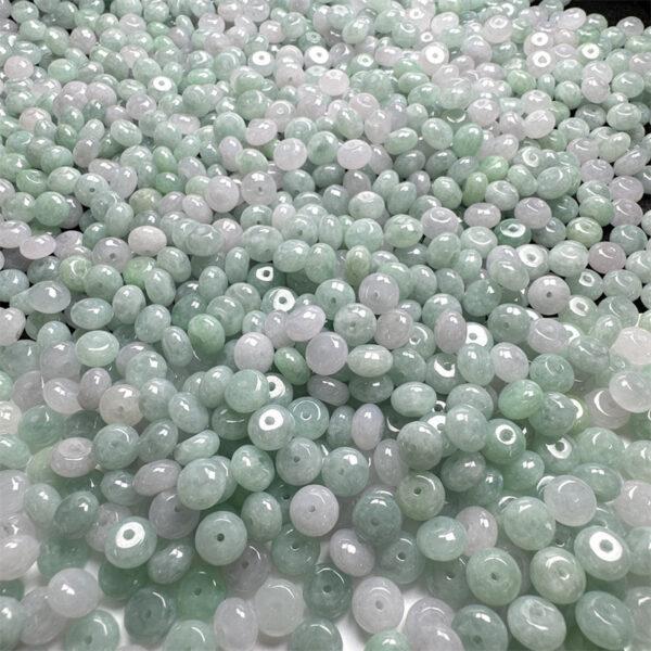 10 pcs / 20 pcs rondelle shape genuine natural icy jadeite bead, jade bead - Image 4
