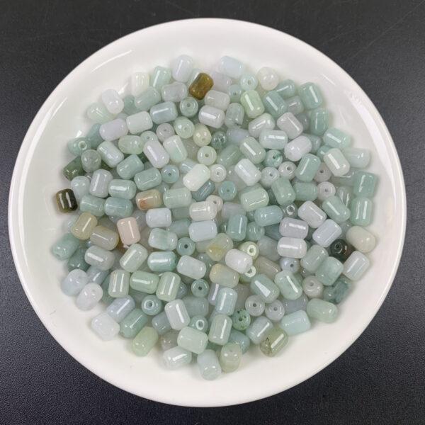 50 pc / 100 pcs cylinder shape genuine natural jadeite bead, jade bead - Image 4