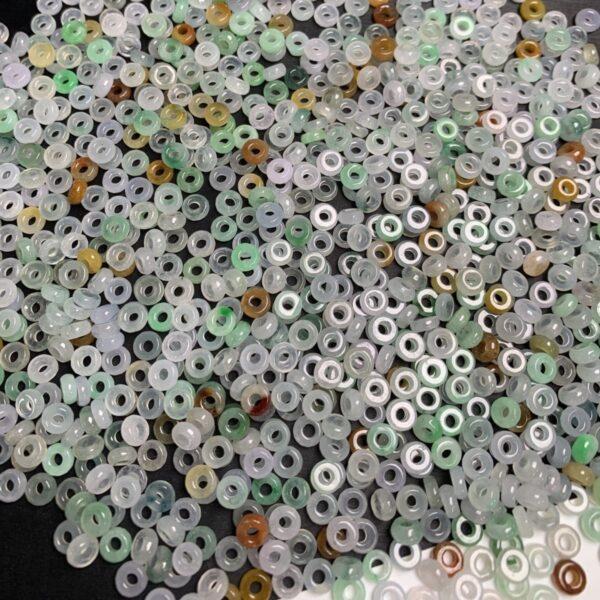 20 pc / 50 pcs rondelle shape genuine natural icy colorful jadeite bead, jade bead - Image 4