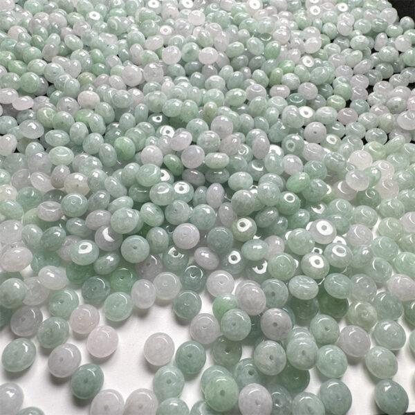10 pcs / 20 pcs rondelle shape genuine natural icy jadeite bead, jade bead - Image 5