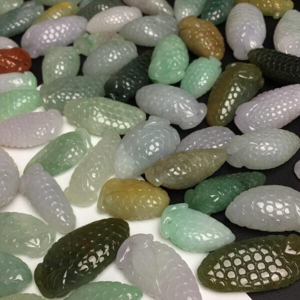 1 pc / 2 pcs grape shape genuine natural icy colorful jadeite charm, jade charm - Image 5