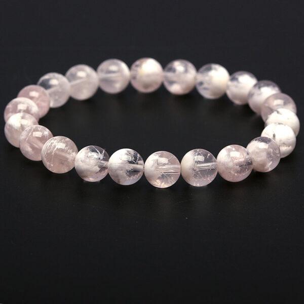 7mm - 10mm round shape 7A natural white phantom quartz beaded bracelet - Image 5