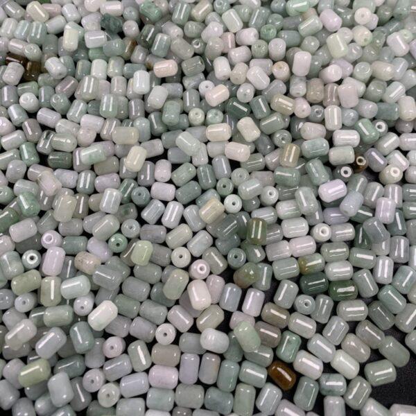 50 pc / 100 pcs cylinder shape genuine natural jadeite bead, jade bead - Image 5