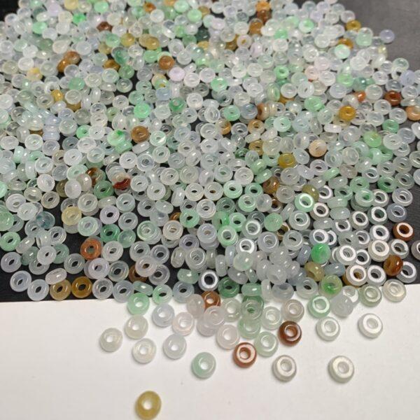 20 pc / 50 pcs rondelle shape genuine natural icy colorful jadeite bead, jade bead - Image 5