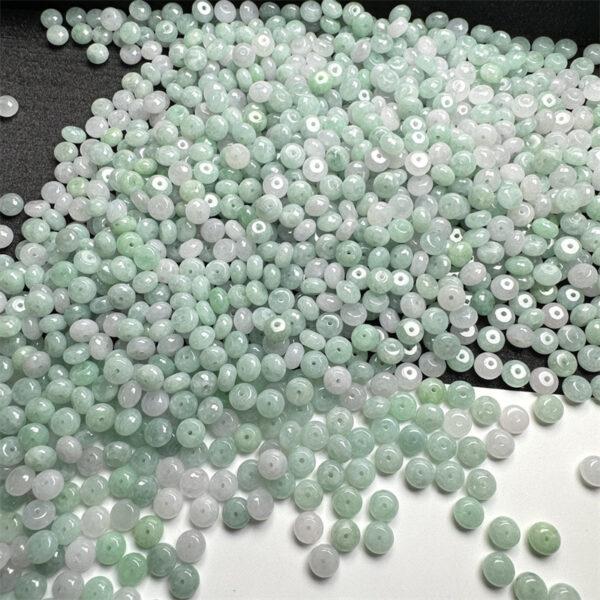 10 pcs / 20 pcs rondelle shape genuine natural icy jadeite bead, jade bead - Image 6