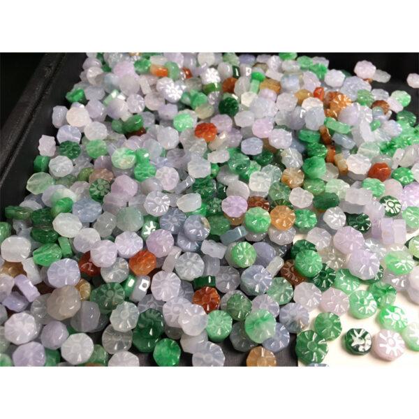 5 pc / 10 pcs flower shape genuine natural icy colorful jadeite bead, jade bead - Image 6