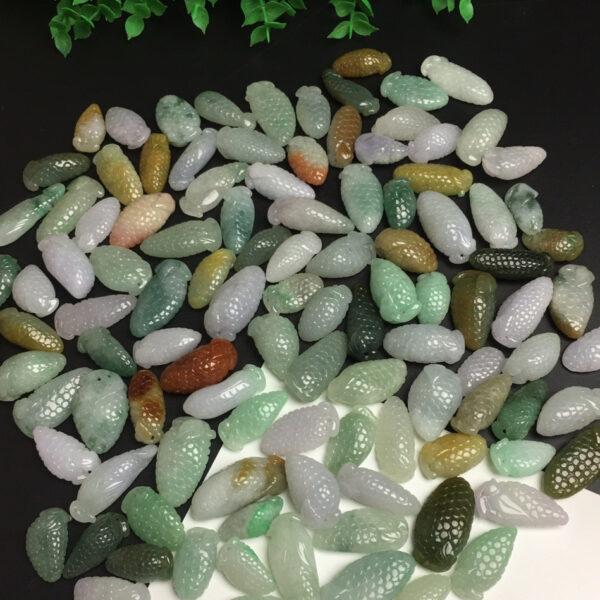 1 pc / 2 pcs grape shape genuine natural icy colorful jadeite charm, jade charm - Image 6