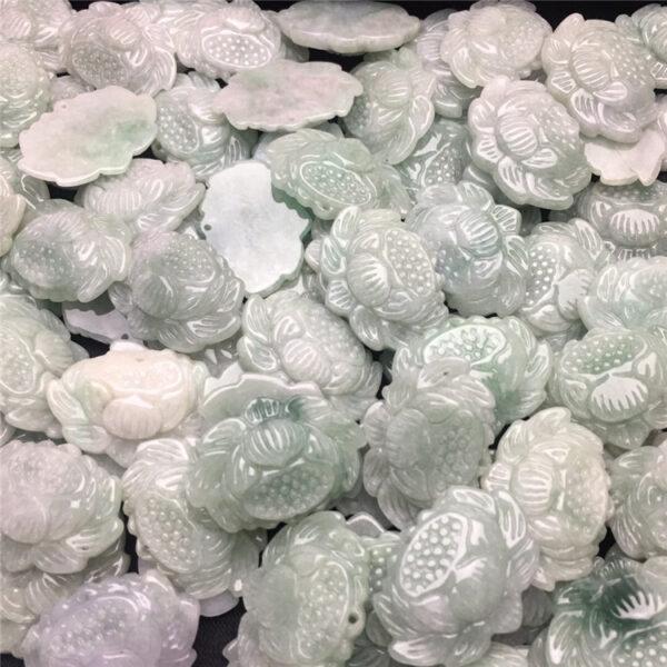 1 pc / 2 pcs nice lotus flower shape genuine natural jadeite charm, jade charm - Image 6