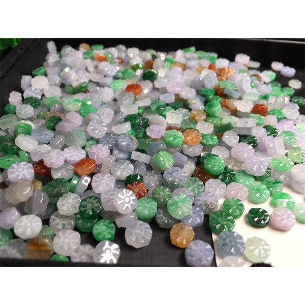 5 pc / 10 pcs flower shape genuine natural icy colorful jadeite bead, jade bead - Image 7