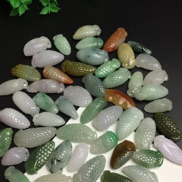 1 pc / 2 pcs grape shape genuine natural icy colorful jadeite charm, jade charm - Image 7