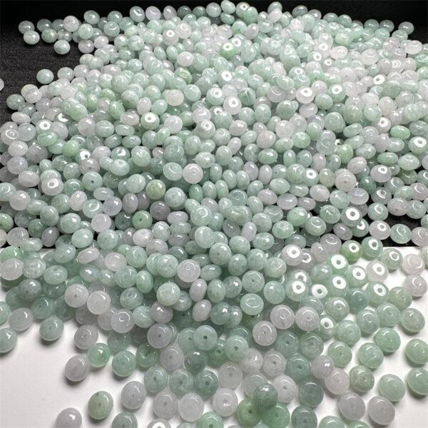10 pcs / 20 pcs rondelle shape genuine natural icy jadeite bead, jade bead - Image 7