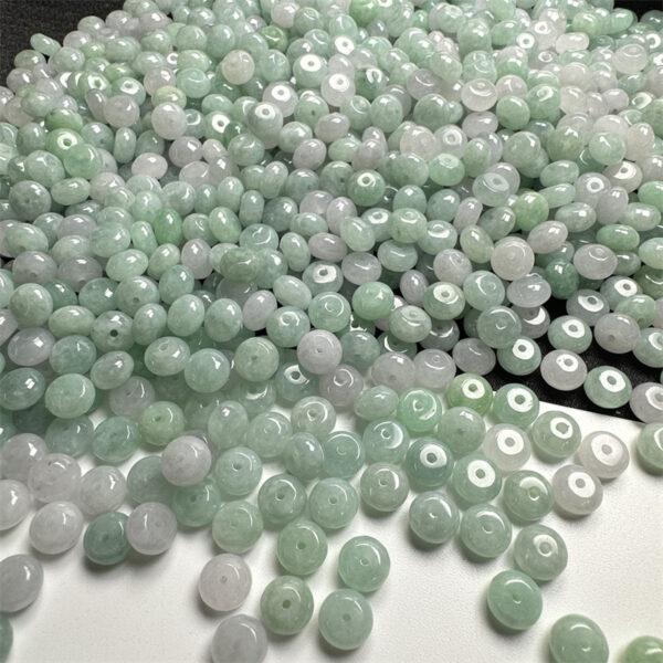 10 pcs / 20 pcs rondelle shape genuine natural icy jadeite bead, jade bead - Image 8