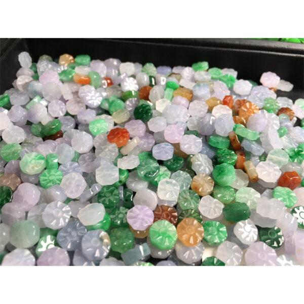 5 pc / 10 pcs flower shape genuine natural icy colorful jadeite bead, jade bead - Image 8