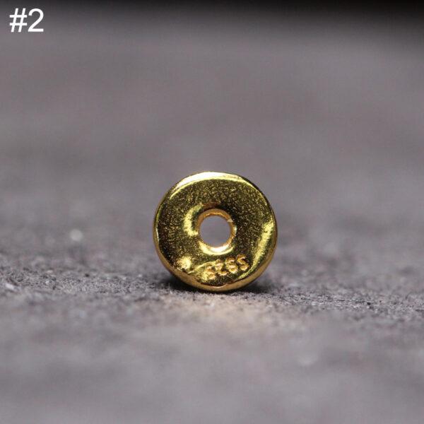 simple rondelle shape gild s925 sterling silver bead - Image 5